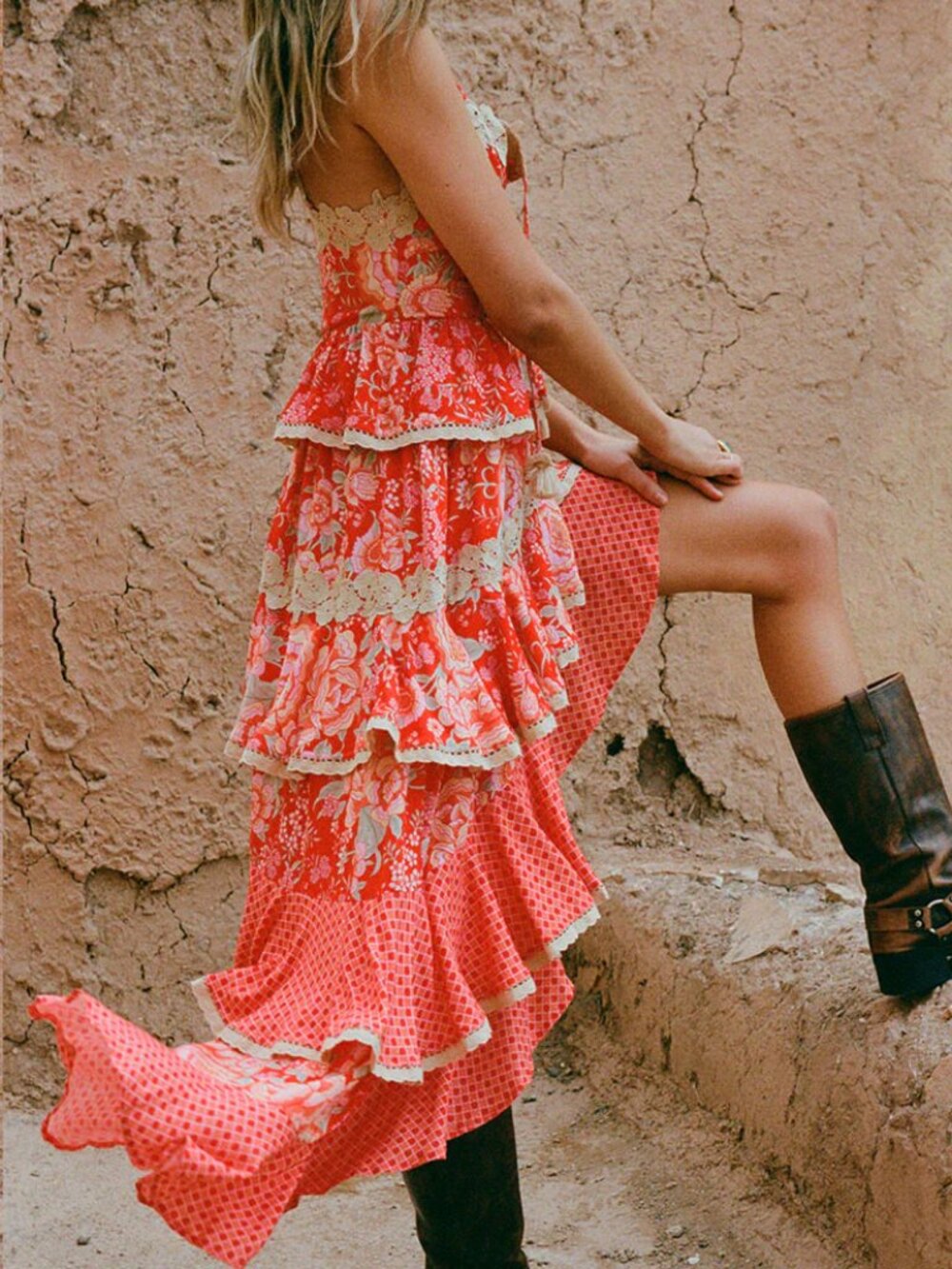 SPELL x Free People Full Bloom Ruffle Soirée Dress (size M) NWT - Picture 2 of 13
